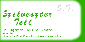 szilveszter tell business card